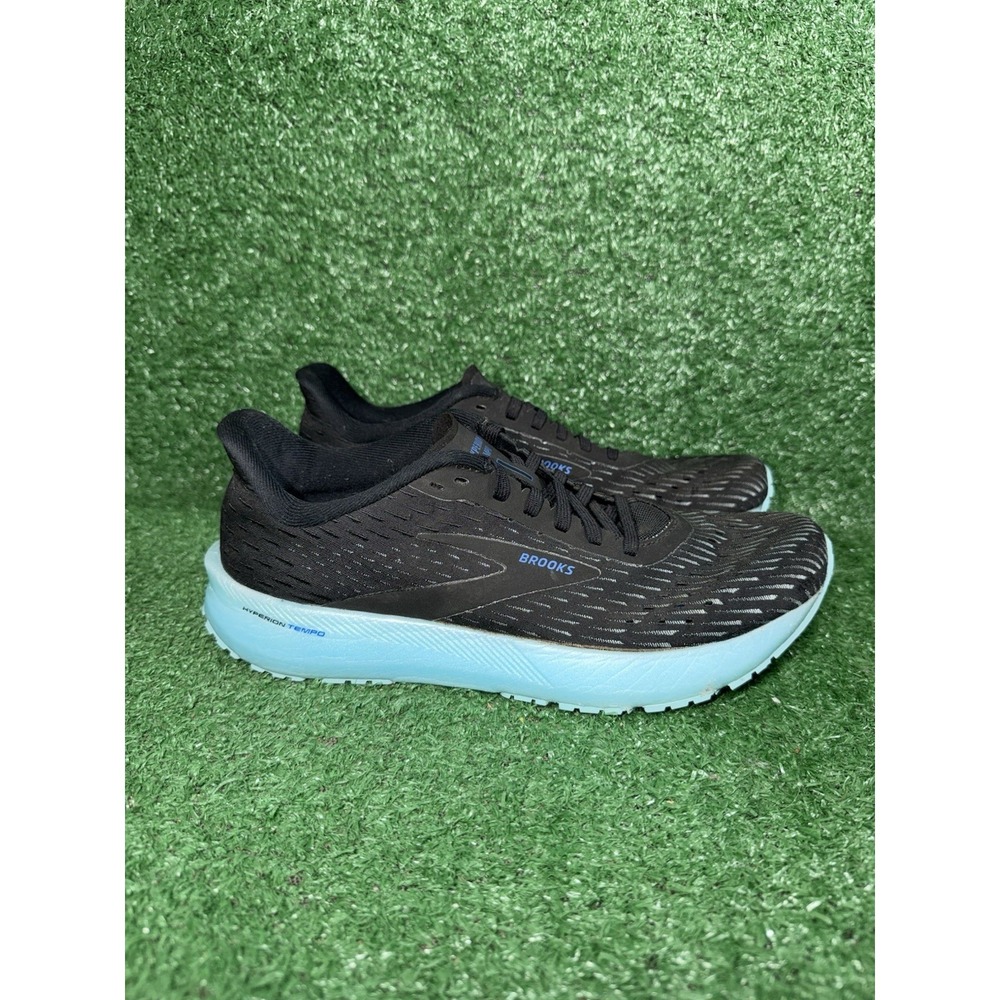 Brooks Mens Size 8 Hyperion Tempo Blue Black Running Shoes Casual Gym Sneakers